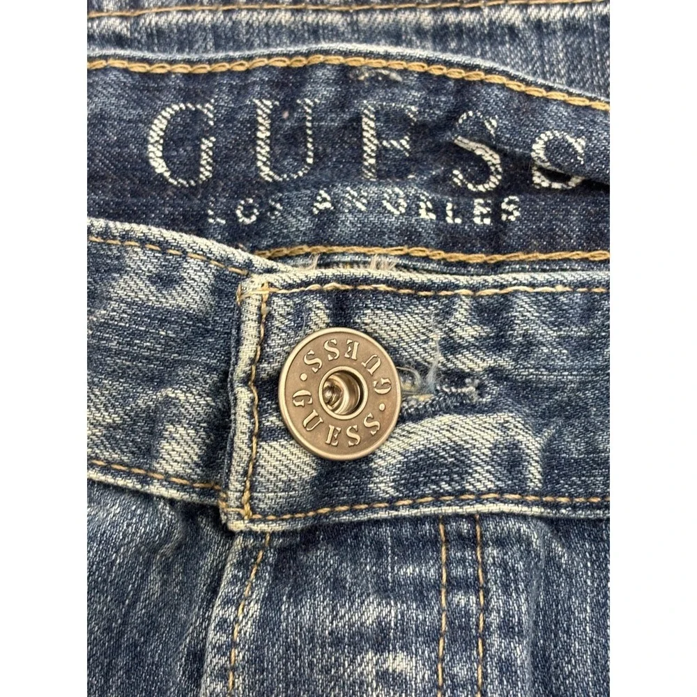 Guess Los Angeles Sunset Relaxed Fit‎ Straight Leg Jeans Mens Blue Denim 36 x 35